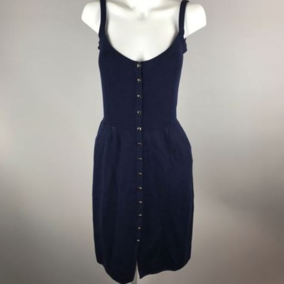 St John Santana Knit Navy Blue Spaghetti Strap But - Picture 2 of 8